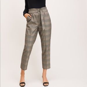 Dynamite Cindy High Waist Pant Brown/Plaid